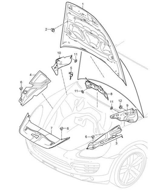 Diagram 807-060 Porsche Cayenne S V8 4.8L Petrol 400HP Body