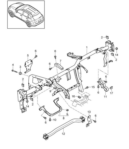 Diagram 809-000 Porsche Cayenne MK1 (955) 2003-2006 Karosserie