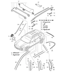 Inscriptions/lettering / Decorative fittings - upper outer - Cayenne 92A (958)  >>2014