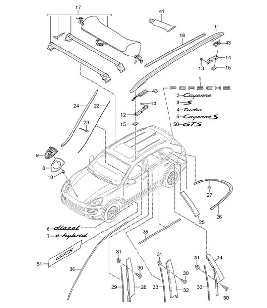 Diagram 810-002 Porsche 997 (911) MK2 2009-2012 Body
