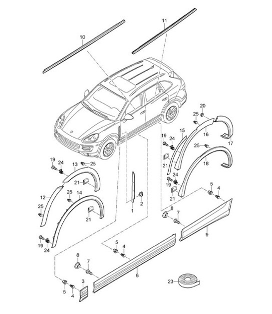 Diagram 810-008 Porsche Cayenne MK3 (958) 2010-2017 Karosserie
