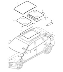 Glazen dak / Accessoires / Afdekking / Waterafvoerslang (PR:3FU) Cayenne 92A (958) 2011-18