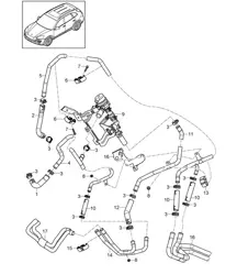 Verwarming / Wielkast / Aanvoerleiding / Retourleiding (PR:-D19) Cayenne 92A (958) 2011-18
