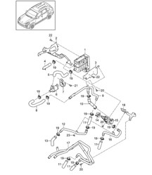 Calentador / Alto voltaje / Intercambiador de calor / Paso de rueda (PR:GP1,0K3) Cayenne 92A (958) HYBRID 2011-18