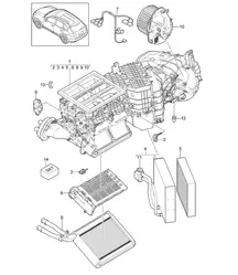 Air conditioner / Individual parts - FRONT - Cayenne 92A (958) 2011-18