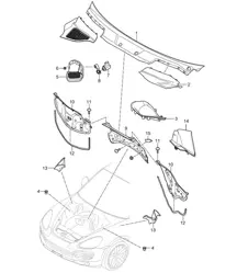 Deksel / waterbox / verse luchtinlaatsysteem Cayenne 92A (958) 2011-18