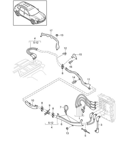 Diagram 901-030 Porsche Cayenne 9PA1 (957) 2007-2010 Electrical equipment