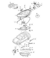 LED 大灯 / 转向信号重复器 / 雾灯 (PR:8EX,8EY, 8IS) Cayenne 92A (958) 2015>>