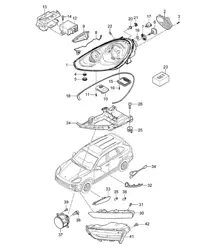 Fari XENON / Ripetitore indicatori di direzione / Fendinebbia (PR:8BC,8BZ, 8JD,8EA,8JE, 8BE,8EE,8EF, 8EG) Cayenne 92A (958) 2015>>