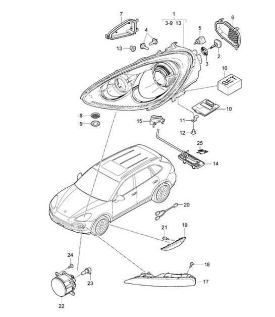 Diagram 905-004 Porsche Cayman 2.7L 987C 2006-08 Materiale elettrico