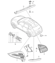 Rückleuchte / Zusatzbremsleuchte / Kennzeichenleuchte Cayenne 92A (958) 2015>>