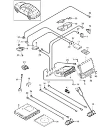 Tableau de commande / Système de navigation / Ordinateur central / TV / microphone / Caméra Cayenne 92A (958) 2017>>