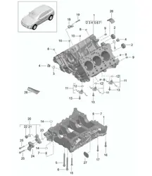Carcasa del cárter / Piezas individuales (Modelo: CTMA,CTM, CTLA,CTL, DCNA,DCN, DHKA,DHK) 95B.1 Macan 3.0L / 3.6L 2014-18