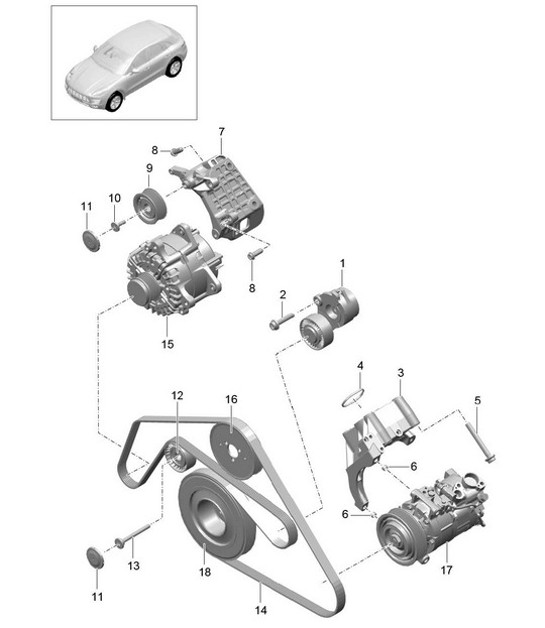 Diagram 102-070 Porsche 911 1978-1989 3.3L Turbo (930) Engine