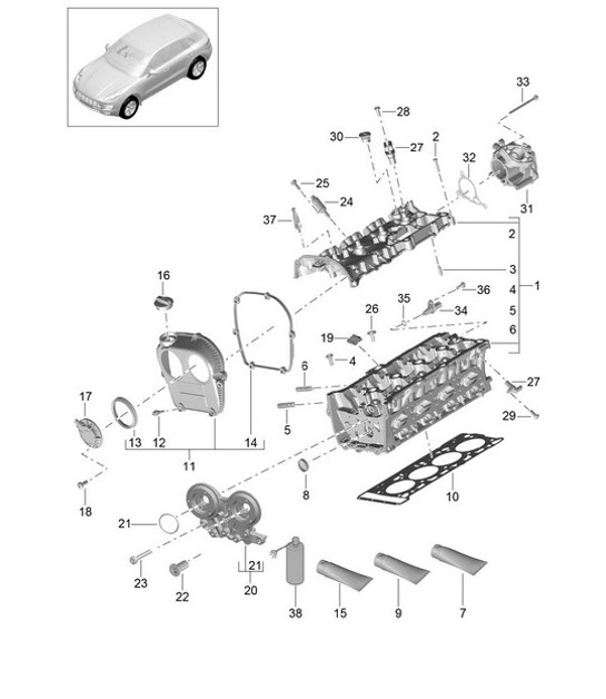 Diagram 103-010 Porsche 914 (1970-1976) Motore