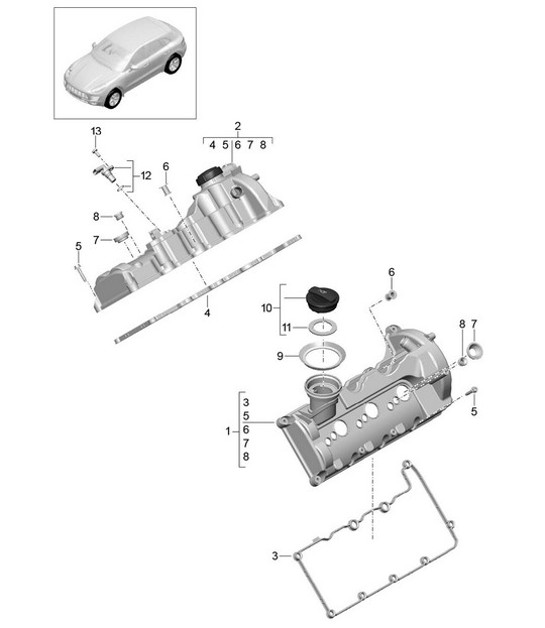 Diagram 103-020 Porsche 997 GT2 2007>> Motore