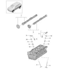 Camshaft, valves (Model: CNCC,CNC, CYNA,CYPA, CYP,CYNB) 95B.1 Macan 2.0L 2014-18