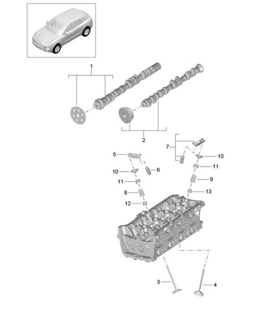 Diagram 103-060 Porsche 开曼 S 3.4L 987C 2005-08 引擎
