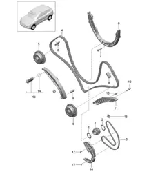 Timing chain / Slide rail (Model: CTMA,CTM, DCNA,DCN, DHKA,DHK)  95B.1 Macan 3.0L / 3.6L 2014-18