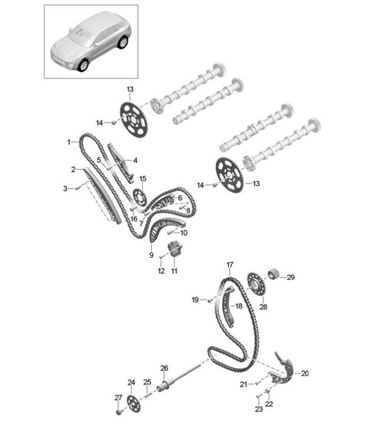Diagram 103-080 Porsche Macan（95B）MK1（2014-2018） 引擎