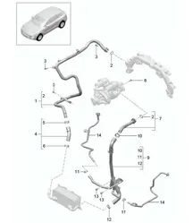 Sistema de refrigeración de refrigerante (Modelo: CTMA,CTM, CTLA,CTL, DCNA,DCN, DHKA,DHK) 95B.1 Macan 3.0L / 3.6L 2014-18