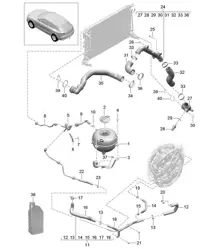 冷却液冷却系统/冷却液膨胀箱 (型号：CTMA、CTM、CTLA、CTL、DCNA、DCN、DHKA、DHK) 95B.1 Macan 3.0L / 3.6L 2014-18