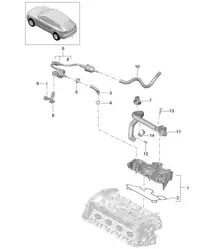 Séparateur d'huile / Conduite de reniflard / Réservoir de carburant / Carter de carter (Modèle : CNCC,CNC, CYNA,CYPA, CYP,CYNB) 95B.1 Macan 2.0L 2014-18