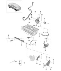Tubo de recolección de combustible / Inyector de alta presión / Bomba de alta presión (Modelo: CNCC,CNC, CYPA,CYP) 95B.1 Macan 2.0L 2014-18 Tubo de recolección de combustible / Inyector de alta presión / Bomba de alta presión (Modelo: CNCC,CNC, CYPA,CYP) 95B.1 Macan 2.0L 2014-18