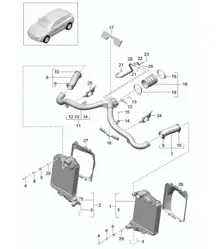 Laadluchtkoeler / drukleiding (model: CTMA,CTM, CTLA,CTL, DCNA,DCN, DHKA,DHK) 95B.1 Macan 3.0L / 3.6L 2014-18