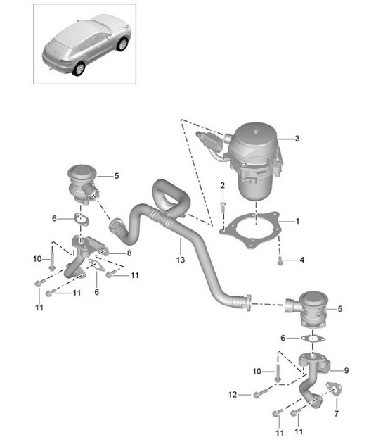 Diagram 108-000 Porsche 卡宴 S 4.5L V8 2003 年>> 引擎