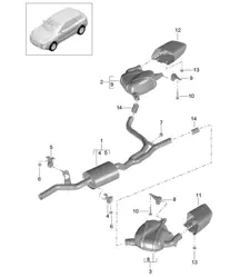 Auspuffanlage / Vorschalldämpfer / Endschalldämpfer (Modell: CNCC,CNC, CYNA,CYPA, CYP,CYNB+ PR:0P0,0P3, 0P6) 95B.1 Macan 2.0L 2014-18