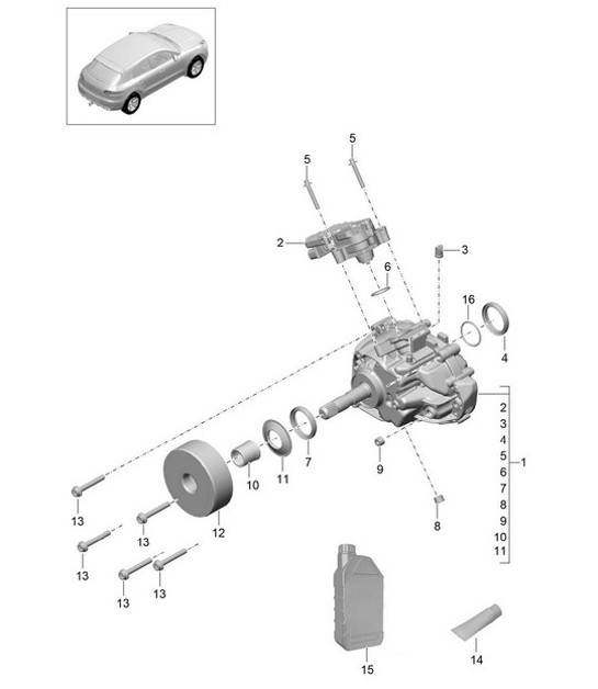 Diagram 305-000 Porsche Macan GTS Benziner 3.0L V6 360 PS Übertragung