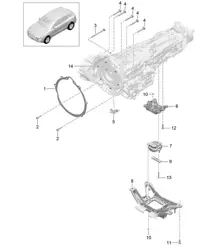 Befestigungsteile für Motor und Getriebe / Getriebeträger (Modell: CTMA,CTM, CTLA,CTL, DCNA,DCN, DHKA,DHK) 95B.1 Macan 3.0L / 3.6L 2014-18