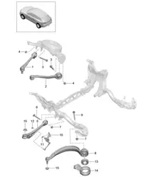 Wishbone / Gids / Niveausensor 95B.1 Macan 2014-16
