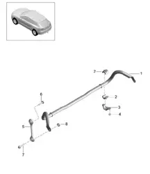 Anti-roll bar 95B.1 Macan 2014-18