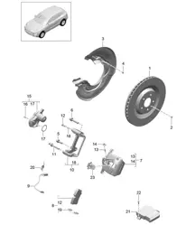 Frein à disque / Essieu arrière 95B.1 Macan 2014-18