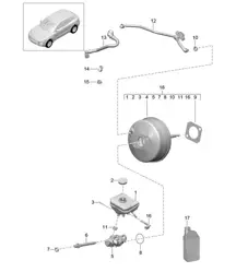 Maître-cylindre de frein / Servofrein / Conduite de dépression 95B.1 Macan 2014-18