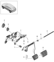 Brake pedal 95B.1 Macan 2014-18