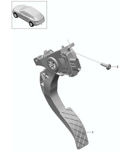 Diagram 702-010 Porsche 卡宴 3.6L 2007>> 手柄系统、踏板组 