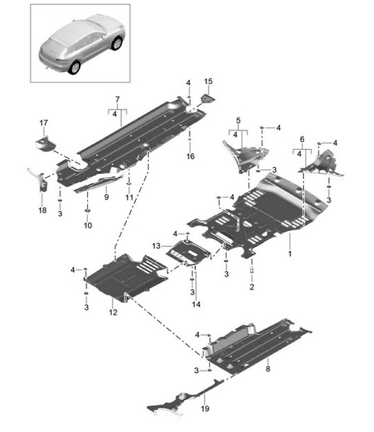 Diagram 801-070 Porsche Cayenne Turbo E-Hybrid V8 4.0L 739 PS 