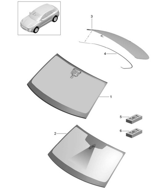 Diagram 805-000 Porsche Macan (95B) MK1 (2014-2018) Carrozzeria
