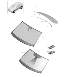Pare-brise / Lunette arrière 95B.1 Macan 2017>>
