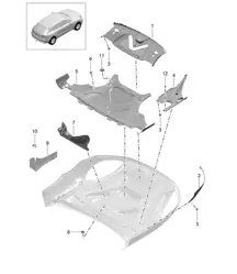 Habillage / Absorbeur de bruit / Habillage / Compartiment moteur 95B.1 Macan 2014-18