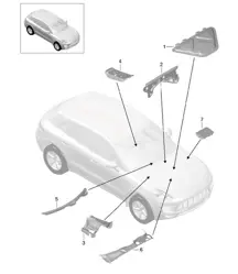 Absorbeur de bruit / Face avant / Cache 95B.1 Macan 2014-18