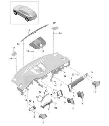 Accessories / Instrument panel trim / Upper part  95B.1 Macan 2014-18