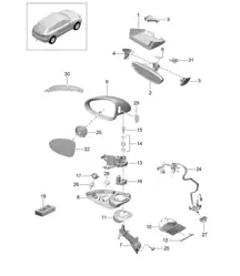 Specchio interno / Specchio esterno / Accessori (PR:6FG) 95B.1 Macan 2014-18