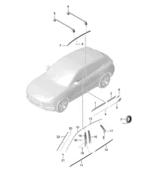 Rivestimento porte/mancorrenza sul tetto 95B.1 Macan 2014-18