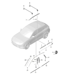 Trim doors / Roof rail 95B.1 Macan 2014-18 Trim doors / Roof rail 95B.1 Macan 2014-18