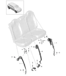Ceinture de sécurité trois points / Loquet de ceinture - ARRIÈRE - 95B.1 Macan 2014-18