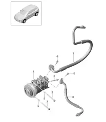 Compresor / Aire acondicionado R134A (PR:KK1) 95B.1 Macan 2014-18